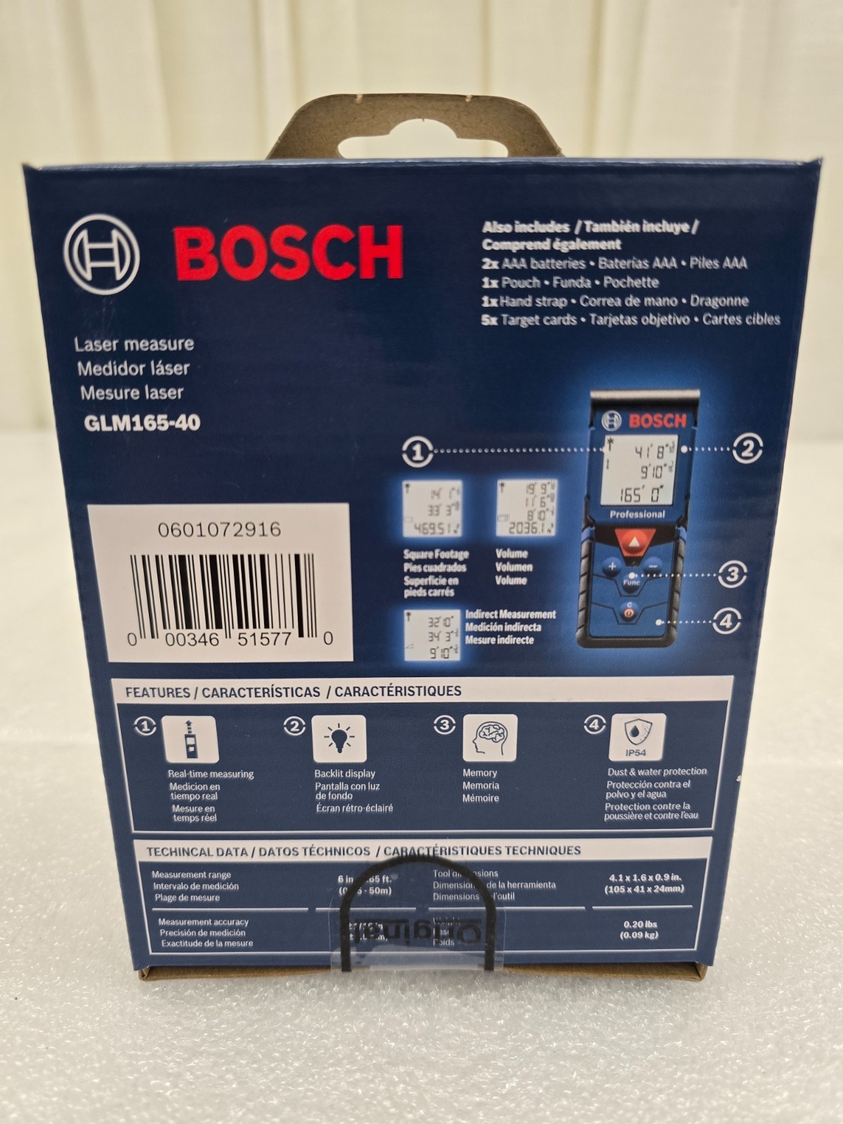 Bosch GLM165-40 BLAZE 165 ft. Laser Distance Tape Measuring Tool NEW