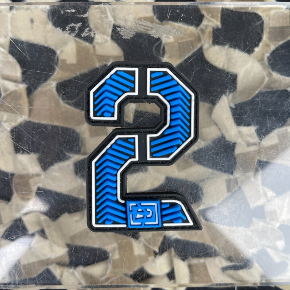 NEW Push Rubberized Number Patch - Blue - 2