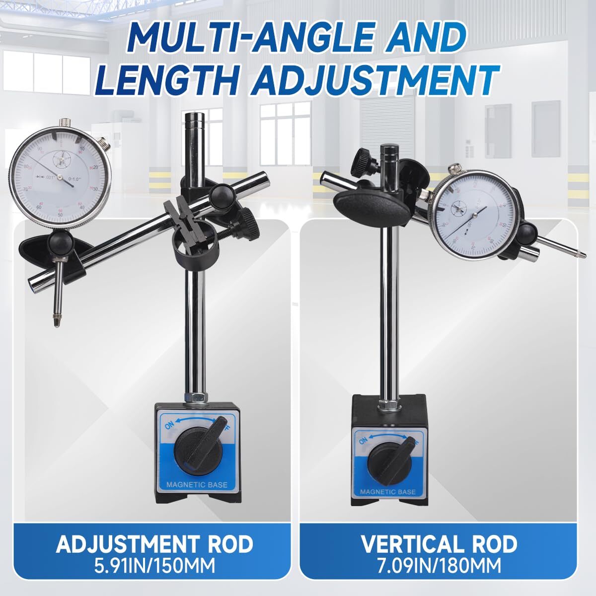 Dial Indicator with Magnetic Base 0-1.0" & Point Dial Test Indicator 0.001" Set