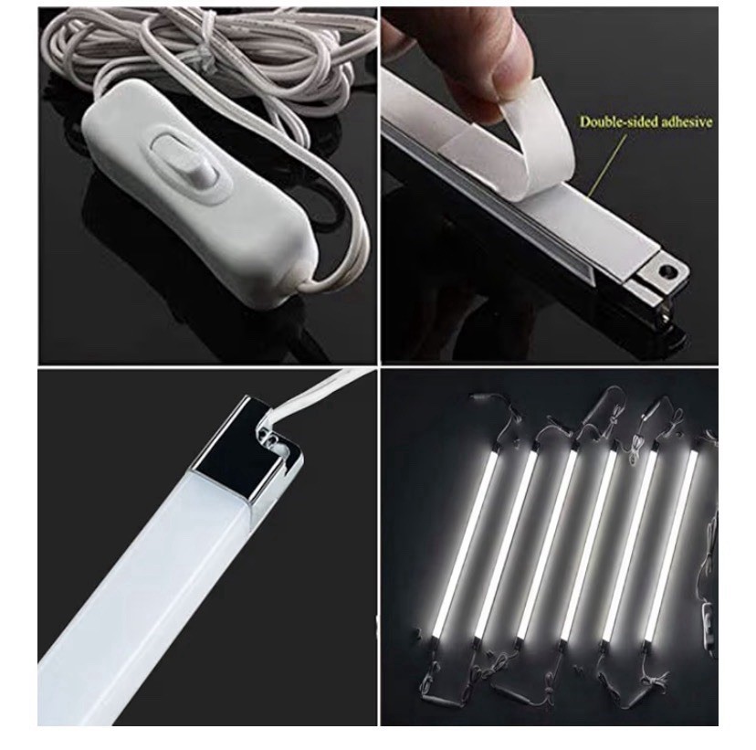 Led Light Strips Kit, (6) 12’’ Linkable Lights Rocker Switch 6000K Cool White