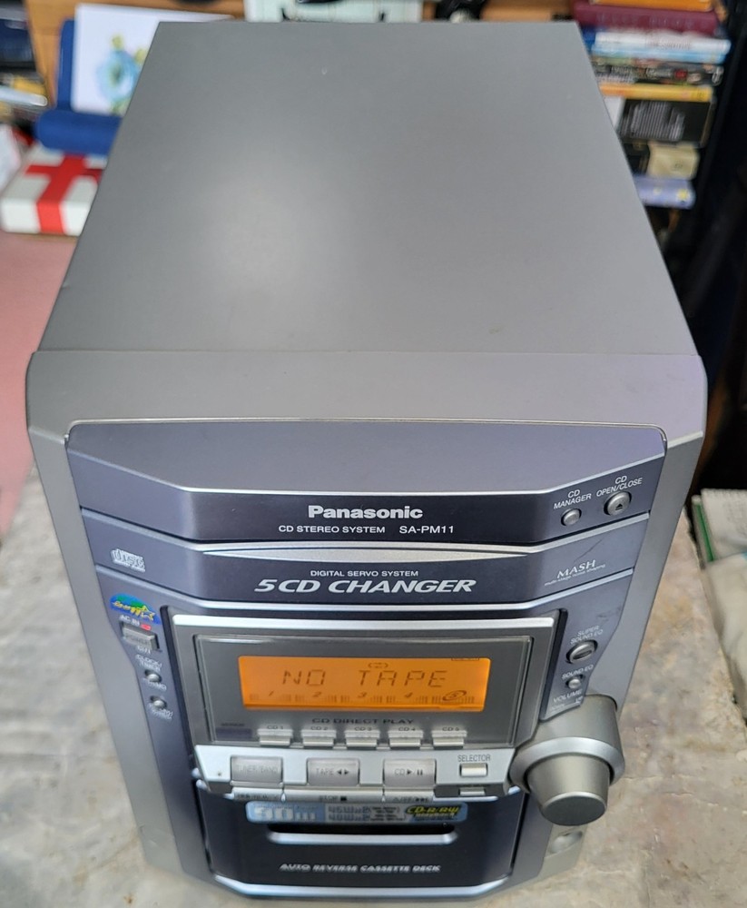 Panasonic SA-PM11 5 CD Changer/Cassette Stereo System Only