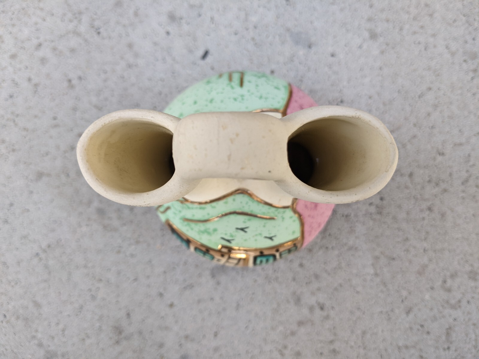 Native American Ceramic Wedding Vase 7“ - Signed by B J Gore San Jon, New Mexico