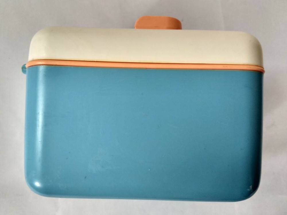Vintage Childs Sewing Box Plastic with Insert Crafting Needlepoint Thread Holder