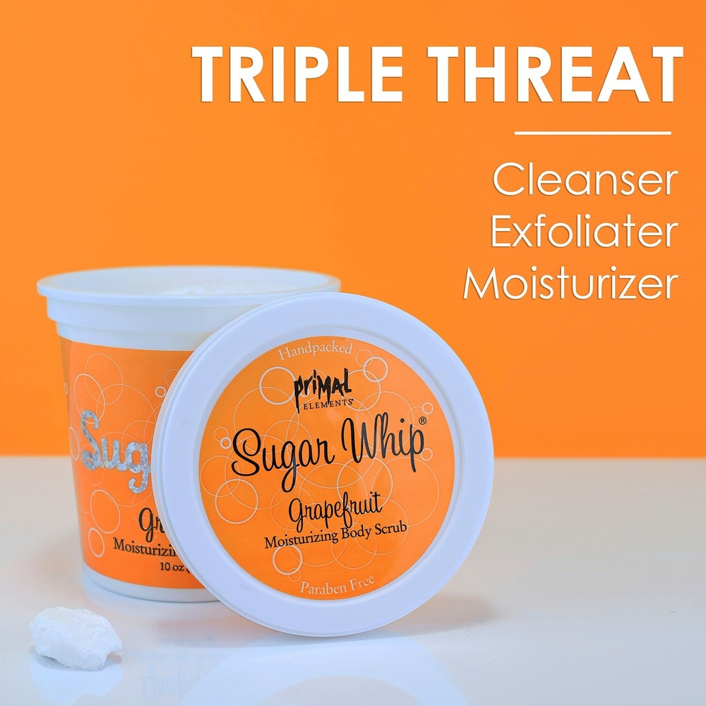 Primal Elements Whip Sugar Scrub, Grapefruit, 10 Ounce