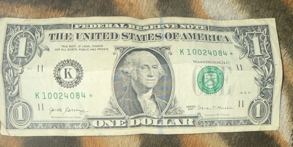 Billete D 1 Dólares Con Error