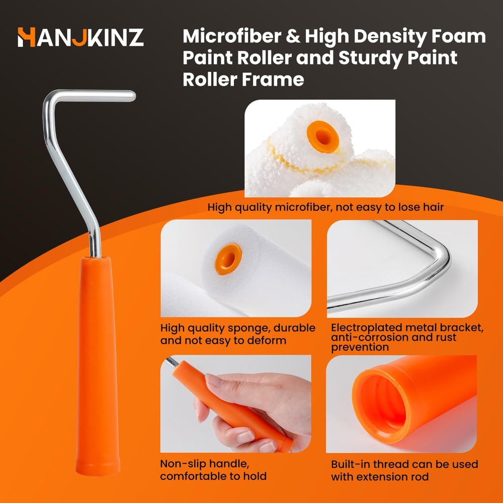 2 Inch Paint Roller Kit 20 Pack Mini Paint Rollers Foam and Microfiber Covers