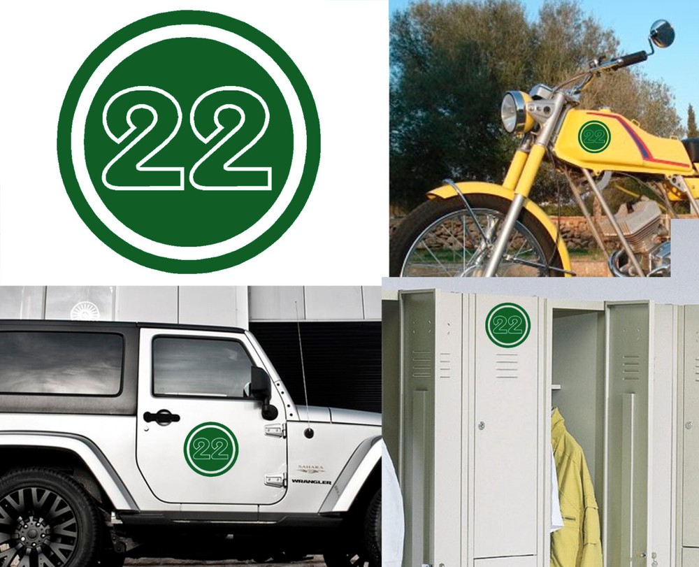 Number 22, Sticker Cut Vinyl Version v02c