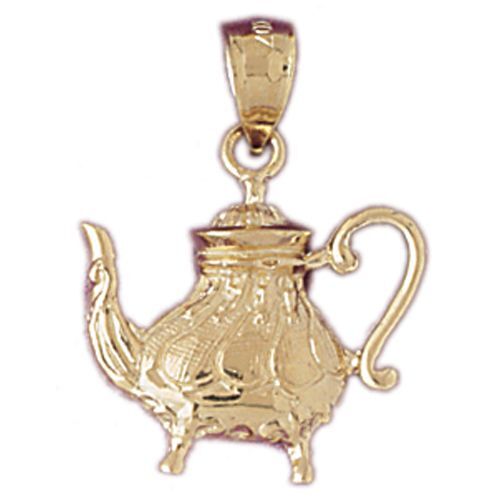 Teapot Charm Pendant 14k Gold (2 Grams)
