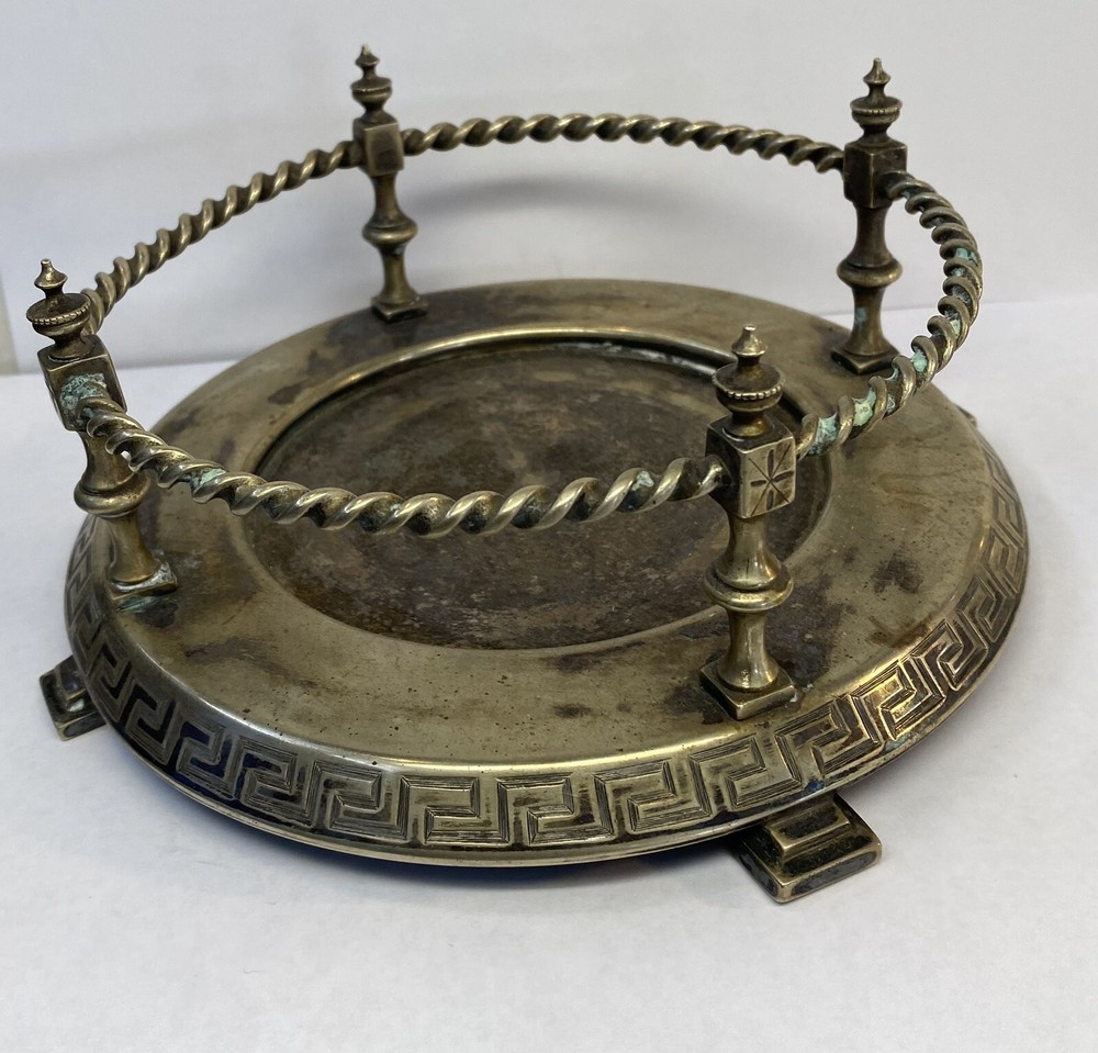 Vintage Ornate Silver plate Display Dome Base ? Statue Wine Holder?