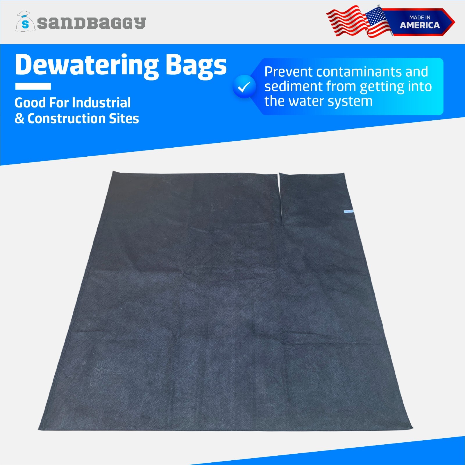 Dewatering Bags - Made in America - Filters Sediment, Oil, Sludge & Pollution