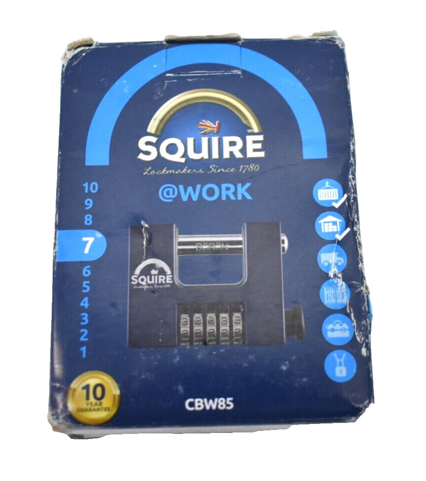 Squire CBW85 Recordable Shutter Lock Security Combination Padlock 83 mm Blue