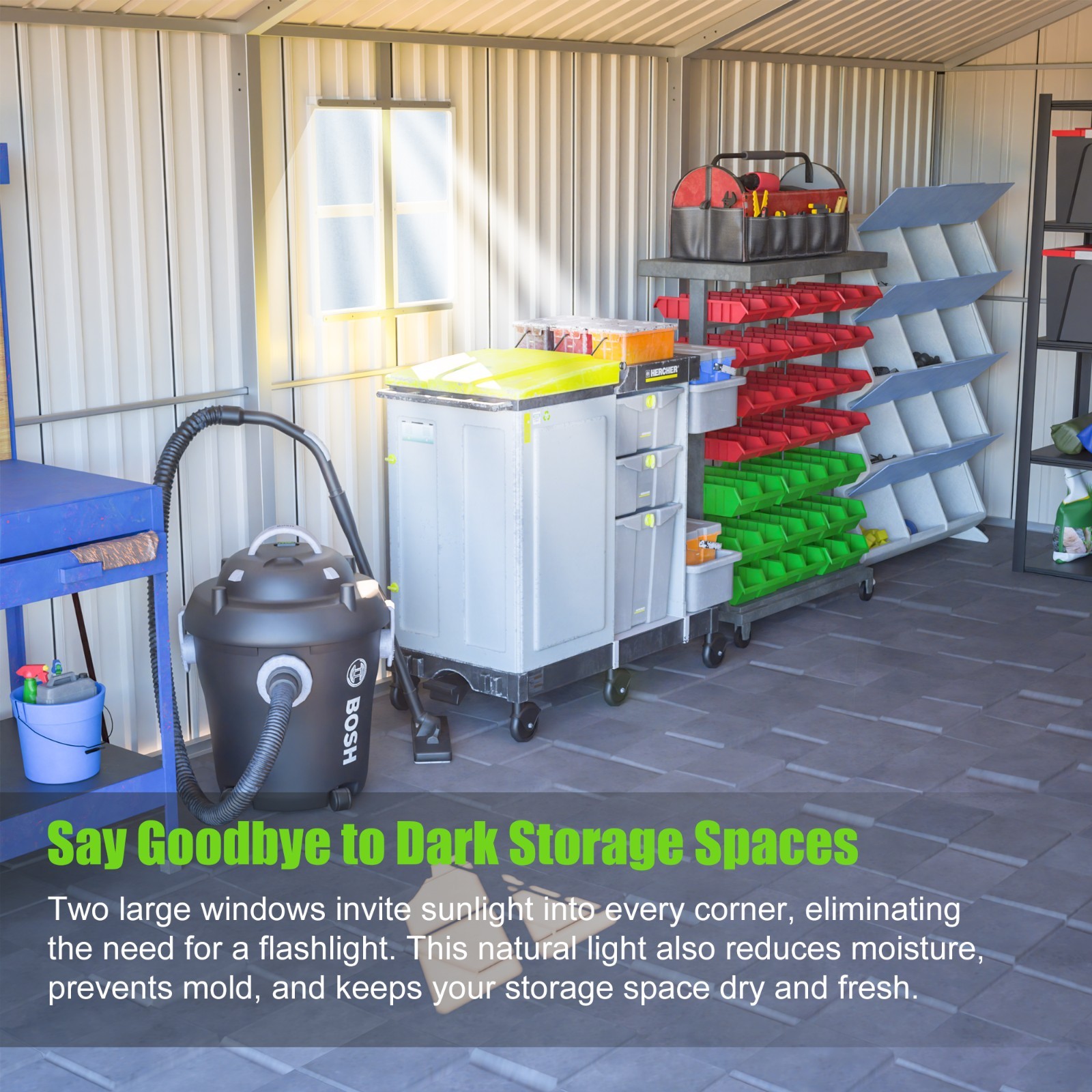 20x12 FT Outdoor Metal Garage Shed Extra Large Storage Shed 1810 CUFT for Car