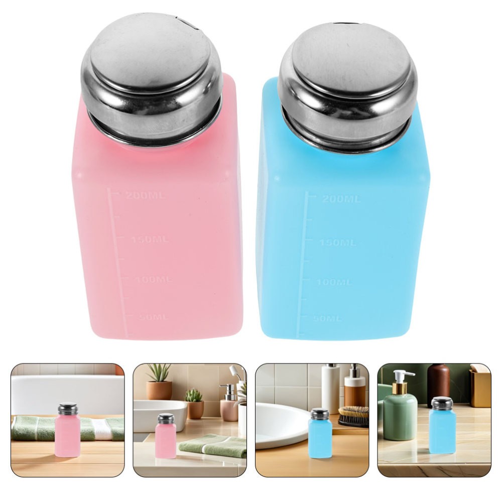 4 Pcs Press down Liquid Pump Anti Static Refillable Bottle Alcohol Dispenser
