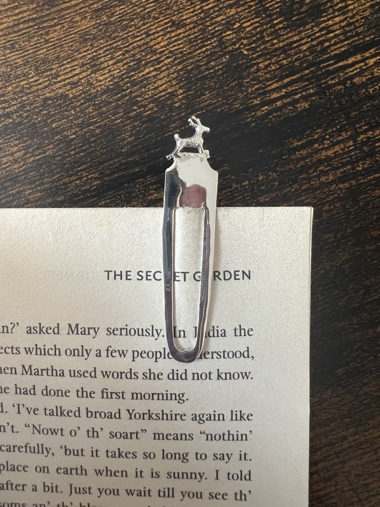 Sterling 925 Solid Silver Deer Bookmark New 4cm Booktok Gift