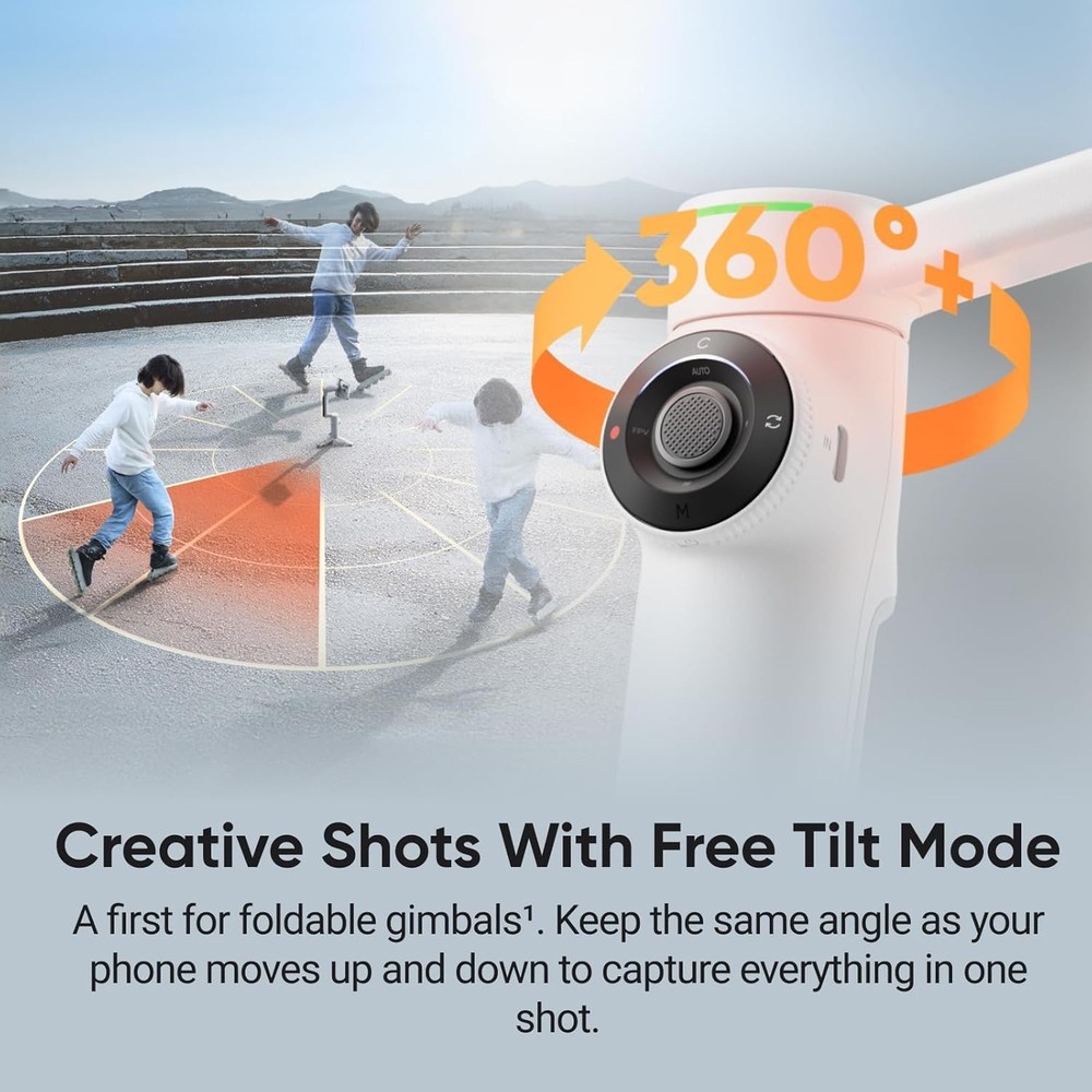 Flow 2 Pro 3-Axis AI-Powered Smartphone Gimbal Creator Bundle - Stone Gray