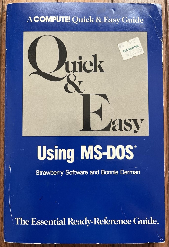 Compute’s Quick And Easy Guide To Using MS-DOS 1987 Vintage Software Computer