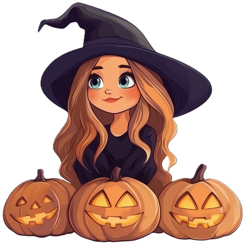 30 Custom Pretty Witch & Jack O Lanterns Personalized Address Labels