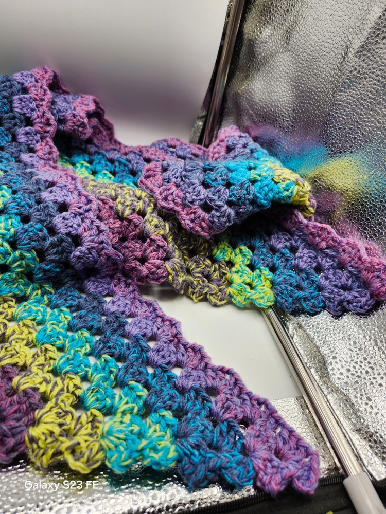 Handmade Crochet C2C Triangle Shawl Various Colors - 1 Only