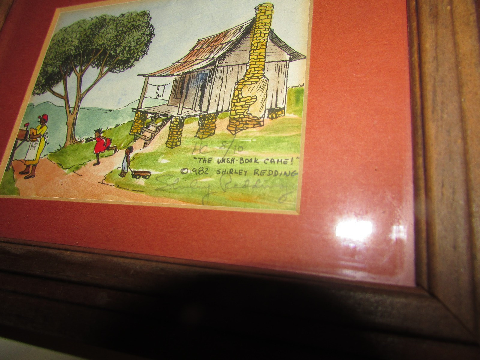 Watercolor Hand Colored Print Shirley Redding Signed 8 Of 10 Black Americana