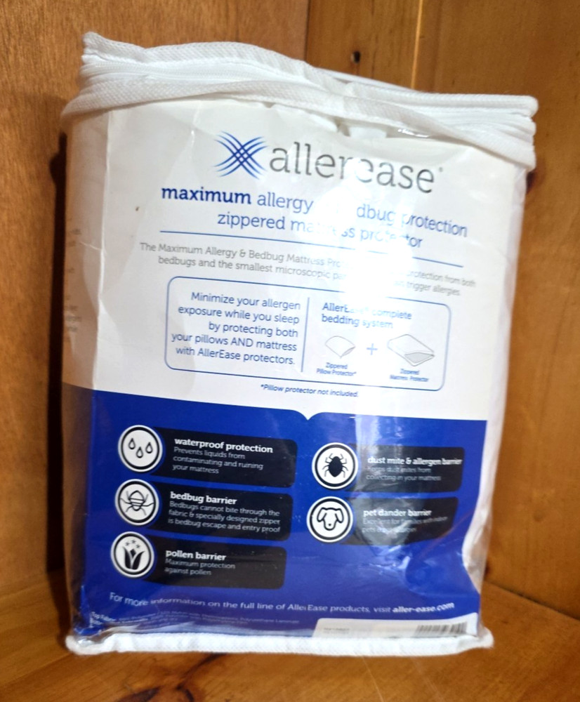 AllerEase Waterproof Allergy Protection Zippered Mattress Protector Twin