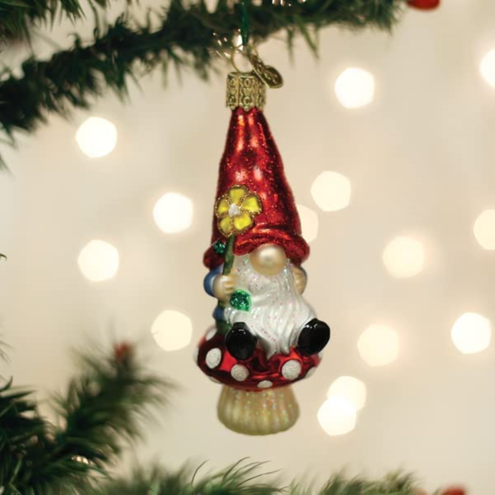 Old World Christmas Blown Glass Ornament, Garden Gnome