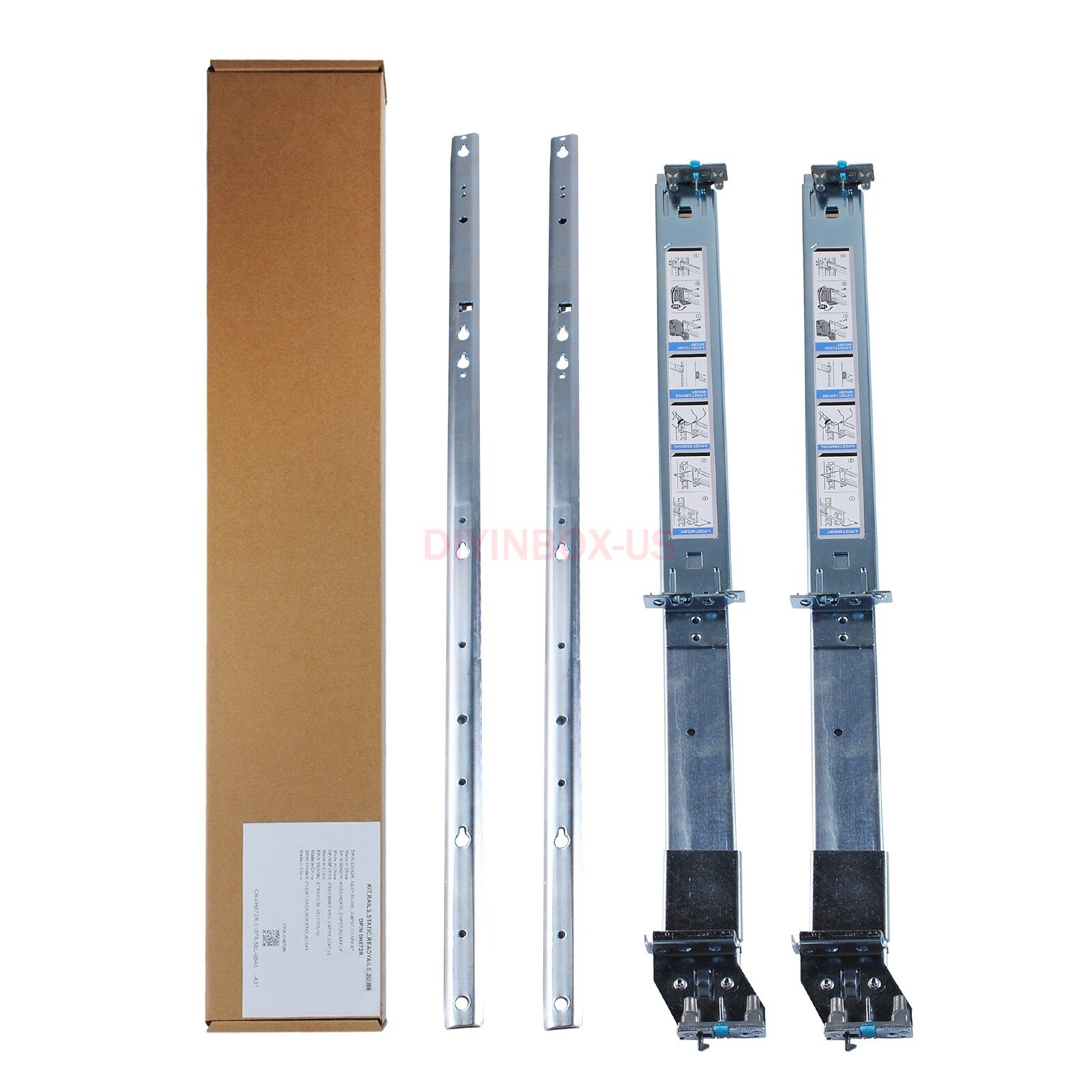 H872R For Dell PowerEdge R720 R730 Server 2U Ready Rail Rails Kit