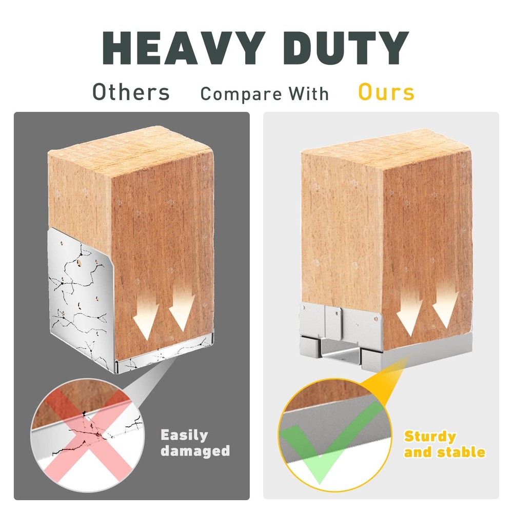 10Pcs 6x6 Concrete Deck Post Anchor Base Adjustable Metal Post Bracket Post Base