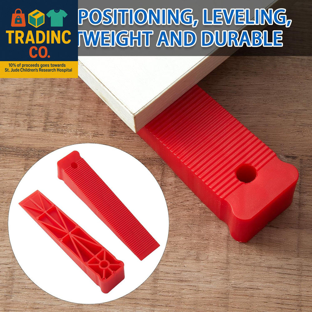 Red Plastic Composite Shims and Leveling Wedges - Extreme Load Support, Never Ro