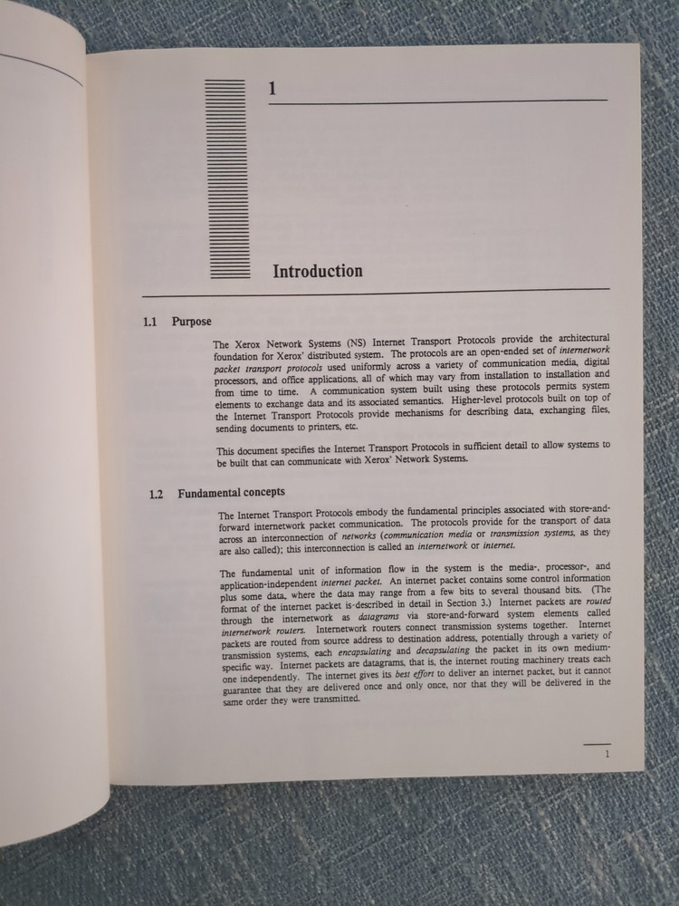 Vintage Xerox Internet Transport Protocols Dated 1981 (60 Pages)