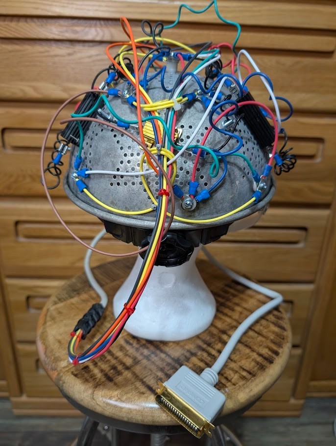 Fan-made Ghostbusters -like Colander Aura Hat