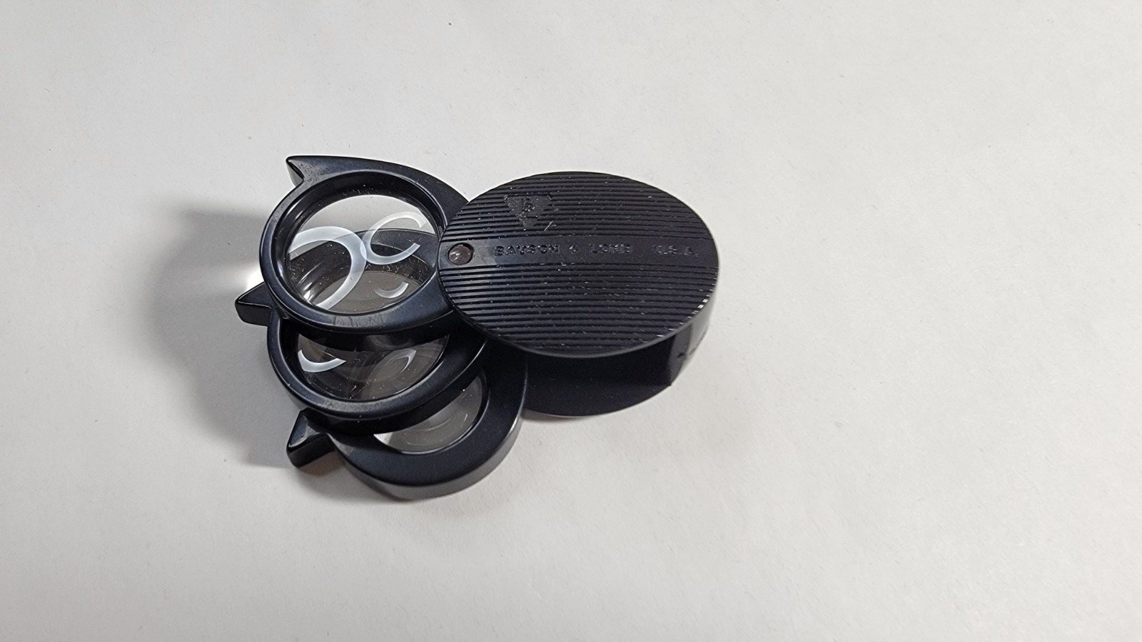 Vintage Bausch & Lomb Triple Lens 5x to 20x Folding Picket Magnifier Mini Loupe