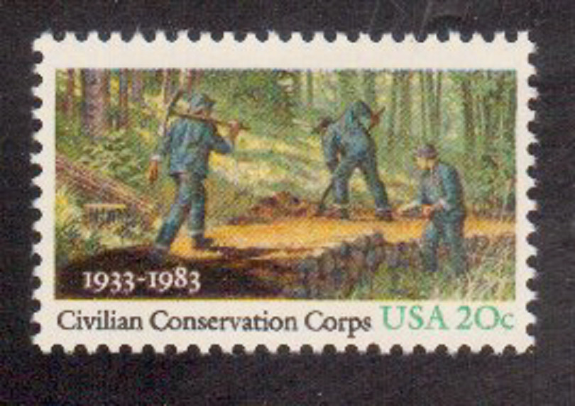 Scott #2037 . 20 Cent ..Conservation Corps...5 Stamps