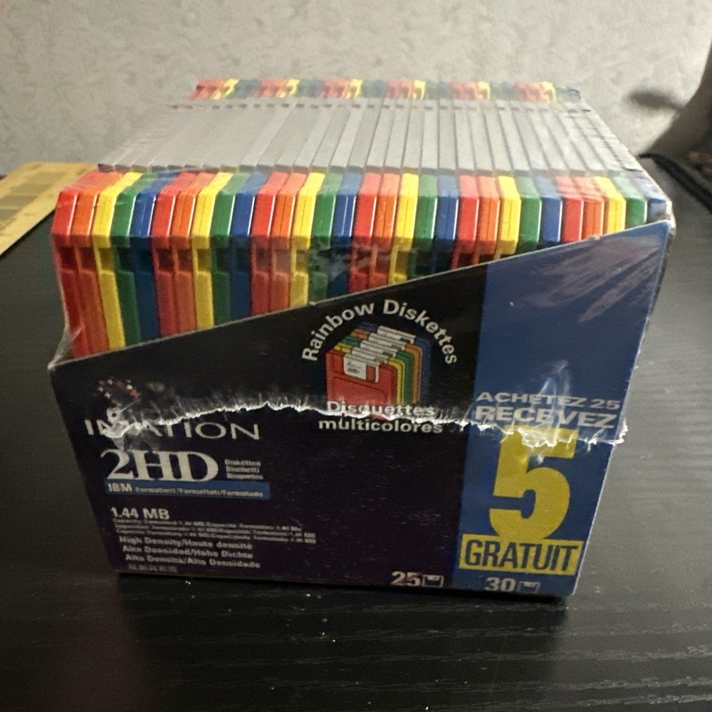 Vintage Floppy Discs 25 Qty Sealed Imation 2HD Floppy Discs IBM