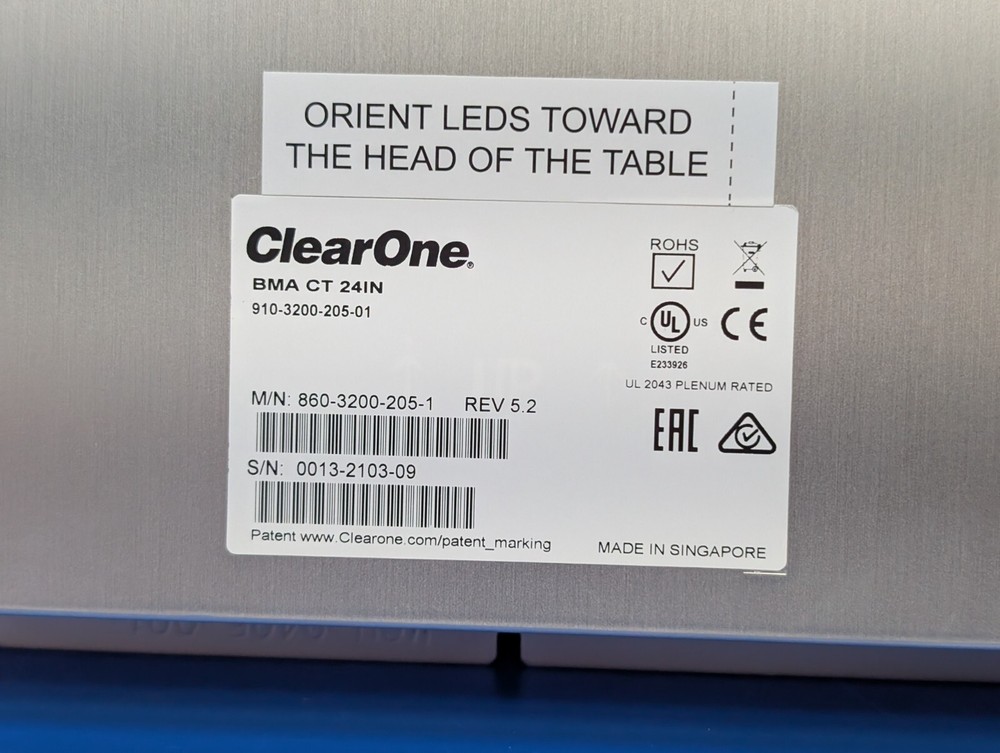 ClearOne 860-3200-205-1 REV 5.2 BMA CTH 24IN Mic Array Controller Module