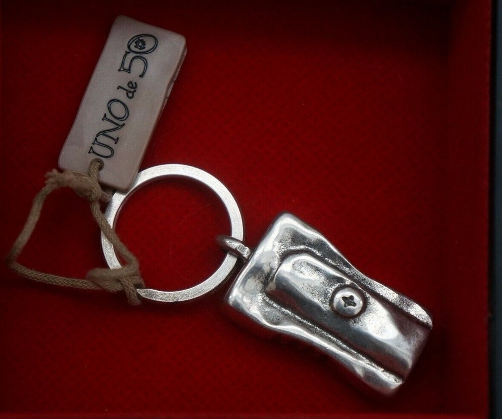 NWT UNO de 50 Silver 2" Eraser "Saca Punta" Keychain