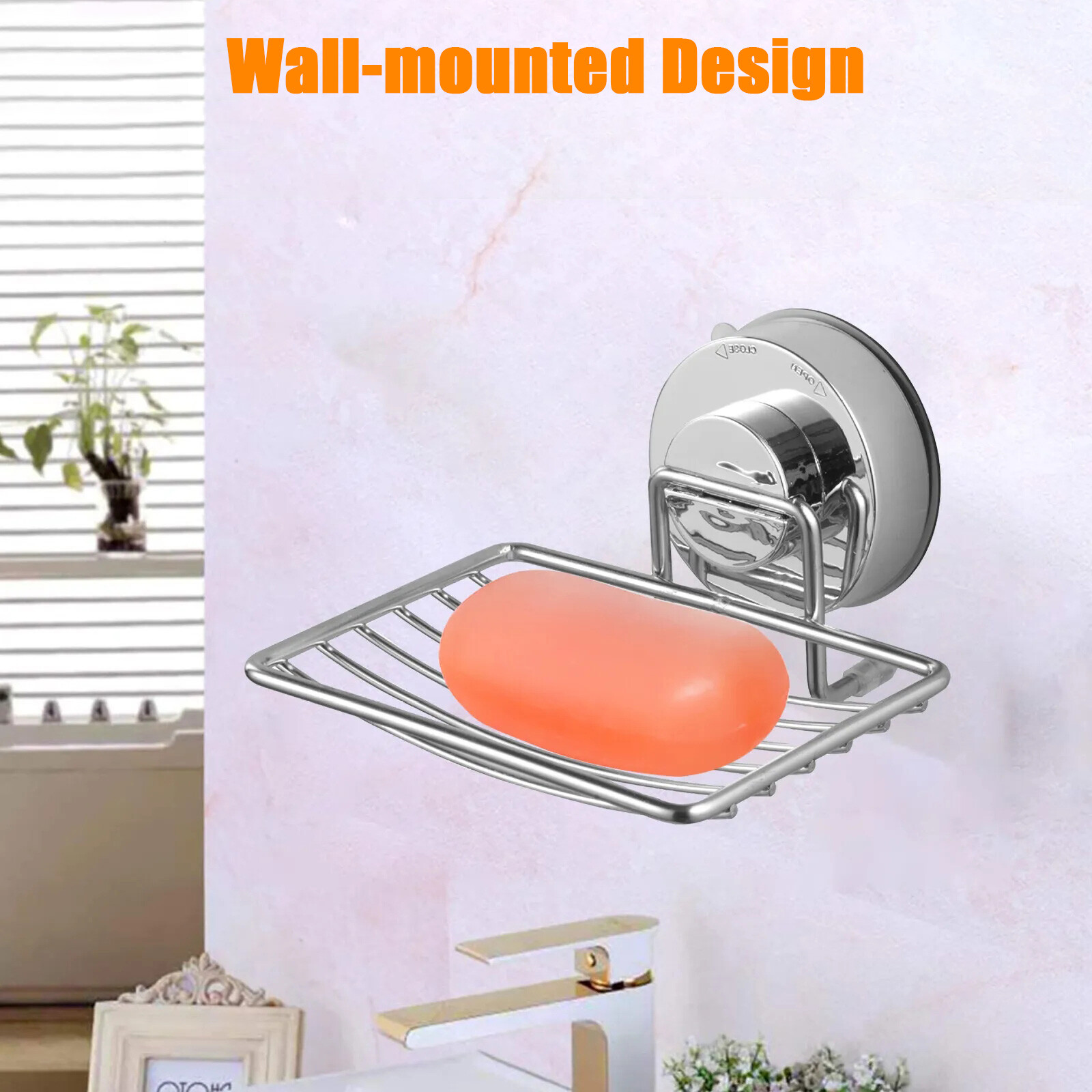 Soap Dish Mounted Wall Holder Bathroom Shower Basket Storage Box Stainless Steel