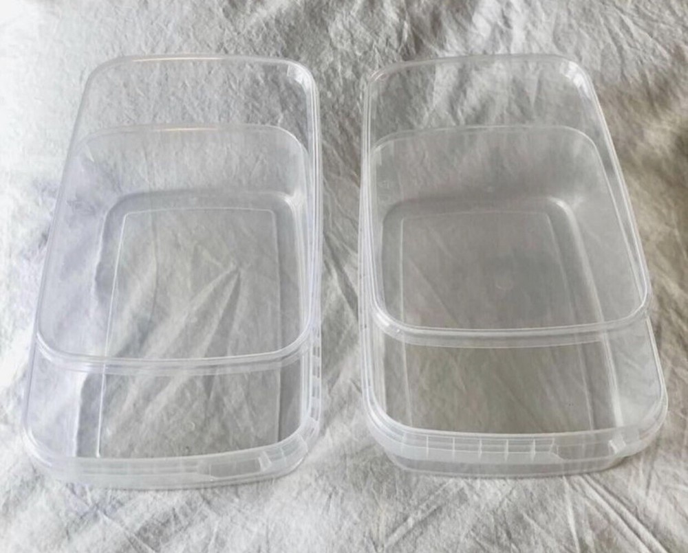 TWO CLEAR PLASTIC HOBBY STAMP & SPORT CARD SORTING STORAGE BOXES