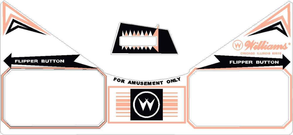Williams Pat Hand Pinball Machine Apron Decal Set