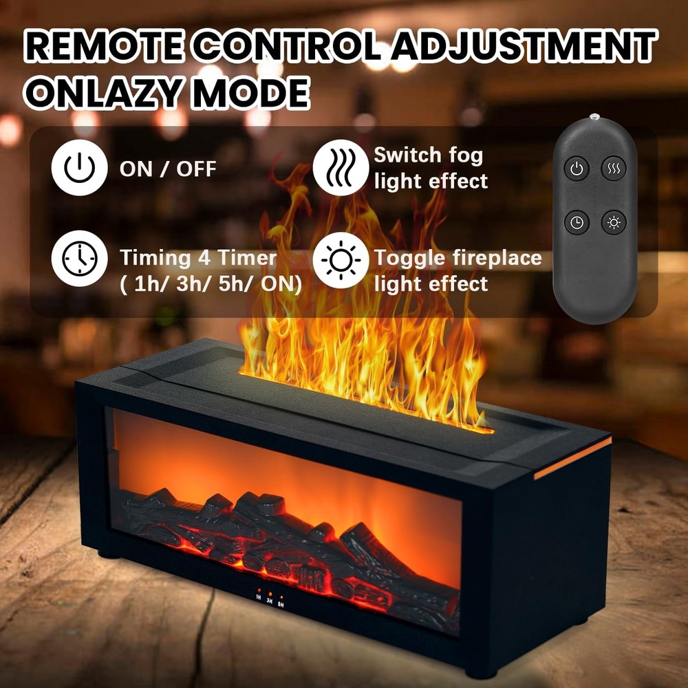 Fireplace Humidifier Diffuser, Flame Diffuser for Essential Oils, Aroma Diffuser