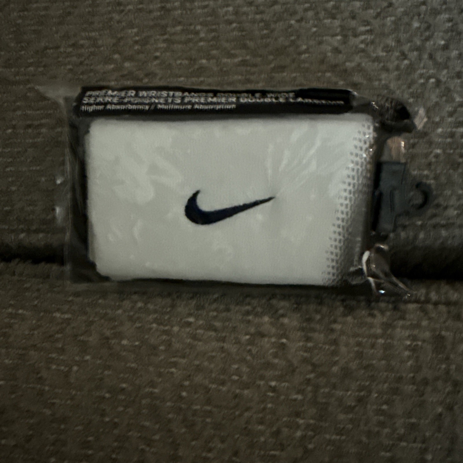 NIKE WHITE PREMIER MEN’S WRISTBANDS DOUBLE-WIDE NWT high absorbency
