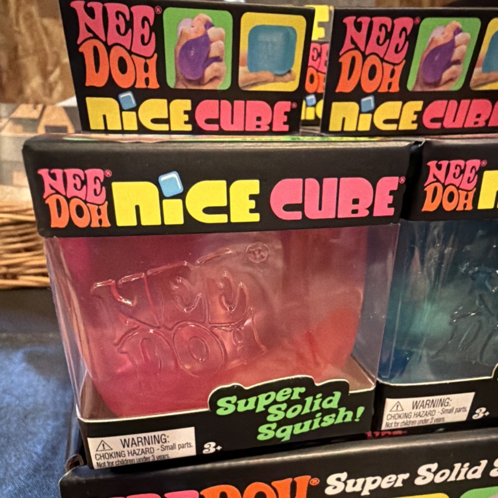 Nee Doh Nice Cube Super Solid Squish Tactile Pink Ages 3-4 Years 3+ Range