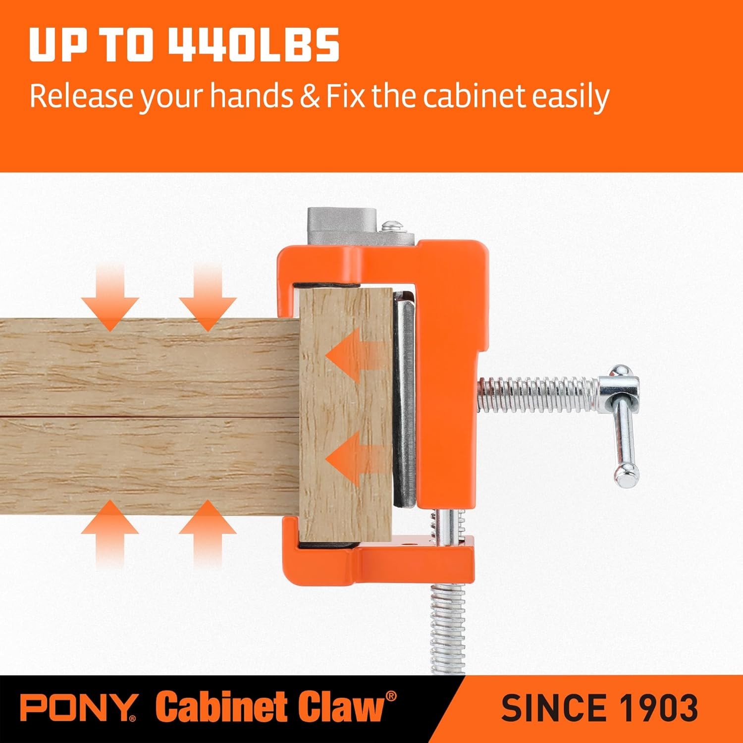 PONY 2-Pack Cabinet Clamps 8510 Cabinet Claw for Installing Cabinets 440lbs Load