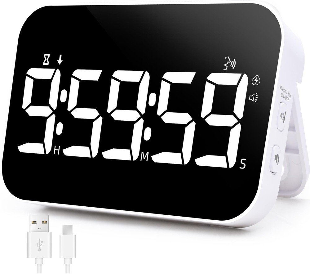 Kitchen Digital Timer, Rechargeable Magnetic Count Down Up Timer, Vibration M...