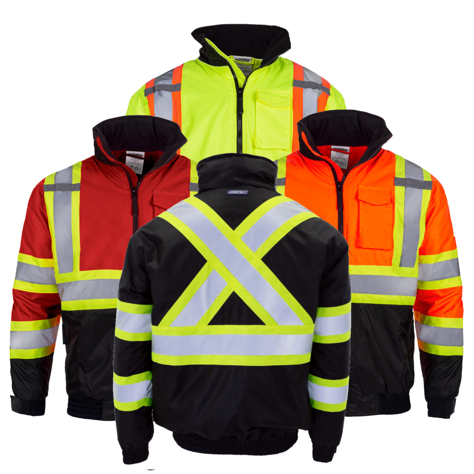 Hi-Vis Insulated Safety Bomber X Back Reflective Jacket ROAD WORK HIGH JORESTECH