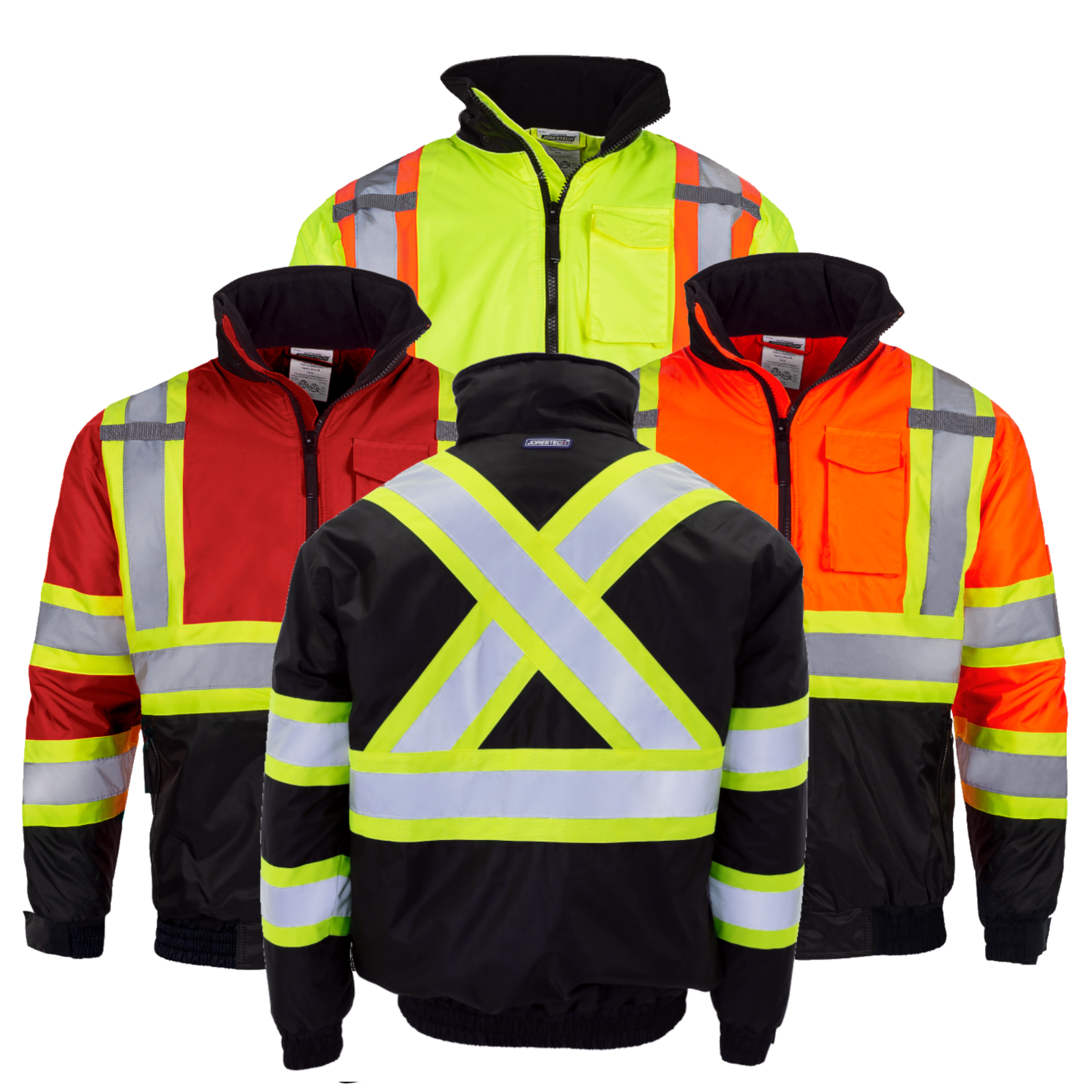 Hi-Vis Insulated Safety Bomber X Back Reflective Jacket ROAD WORK HIGH JORESTECH