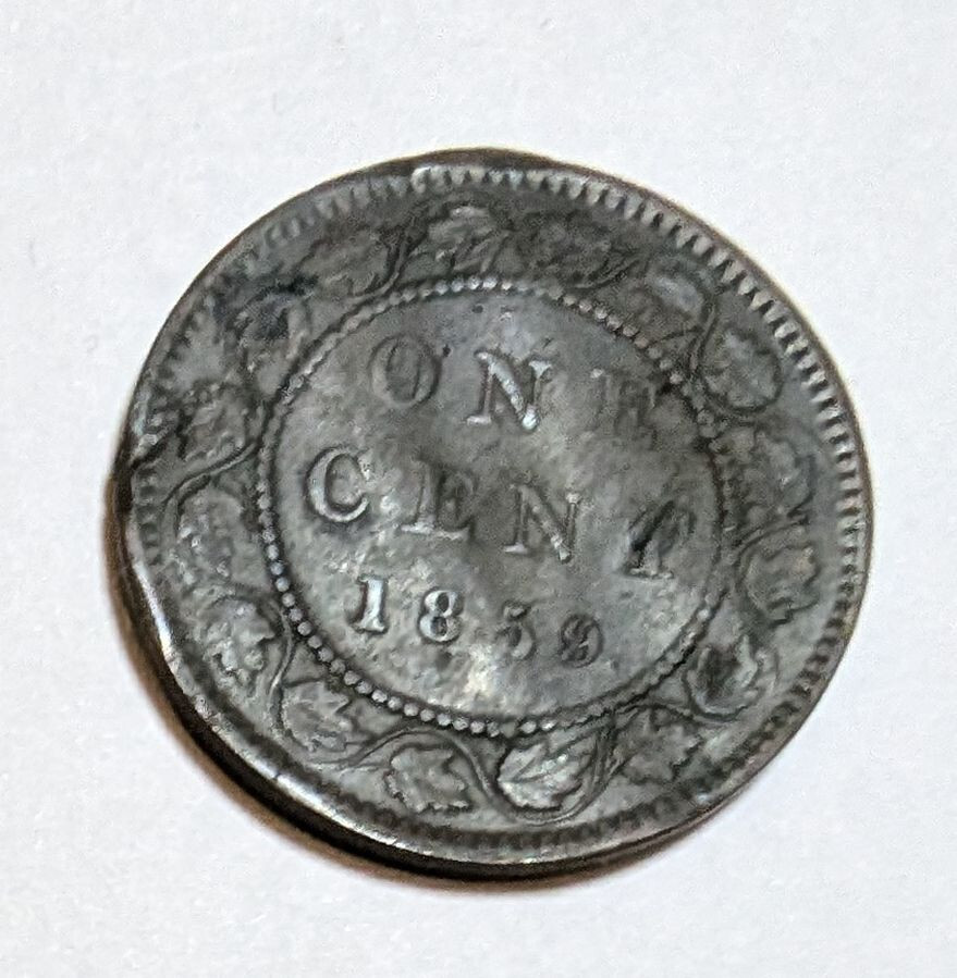 1859 Canada One Cent Queen Victoria Large Cent