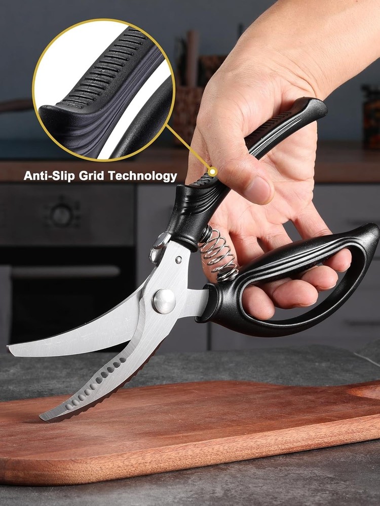 Professional Poultry Scissors with Non-Slip Handle - Multi-Purpose Cutting Tool