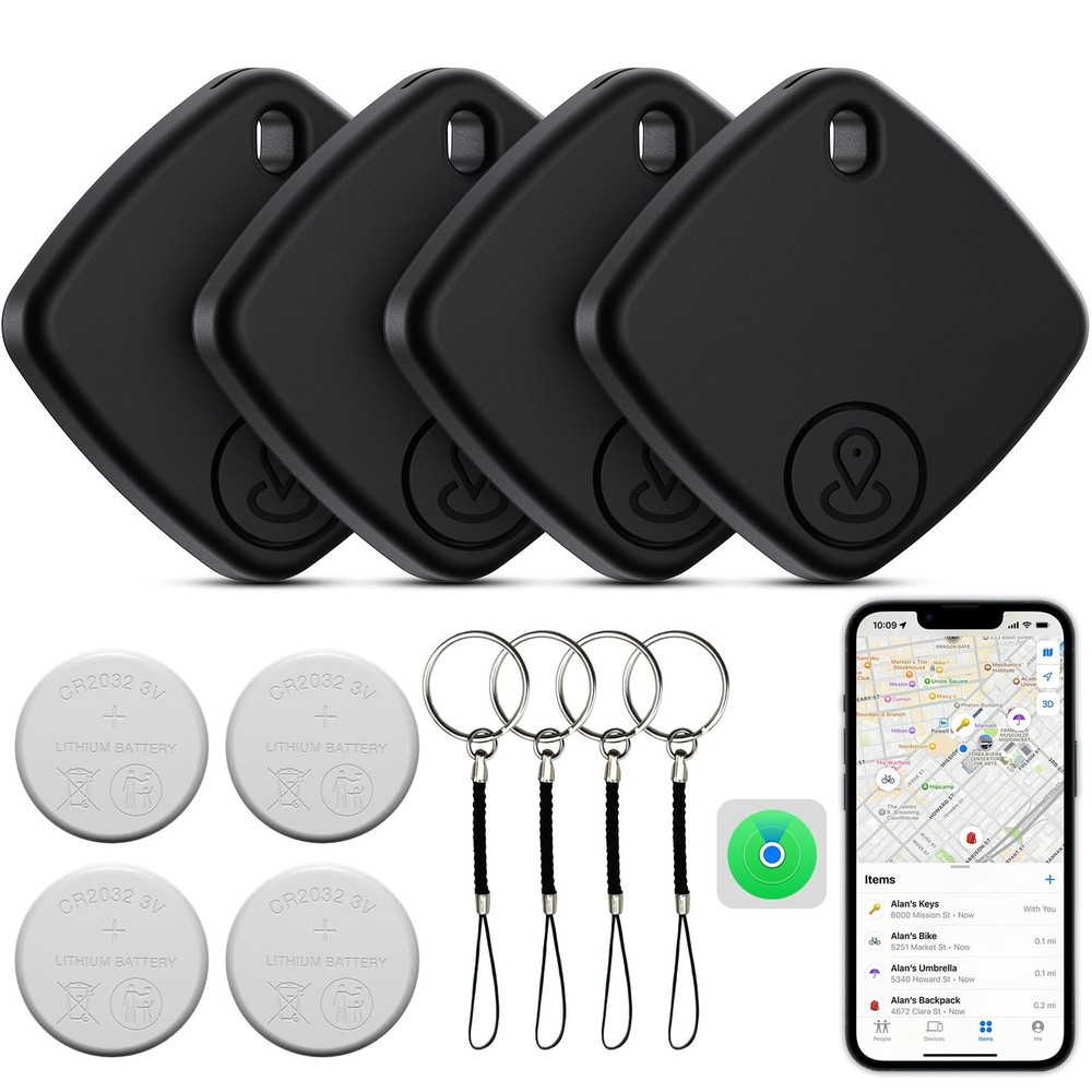 Tracker Tags-4 Pack, Bluetooth Tracker Work with Find My (iOS Only), Smart Trakc