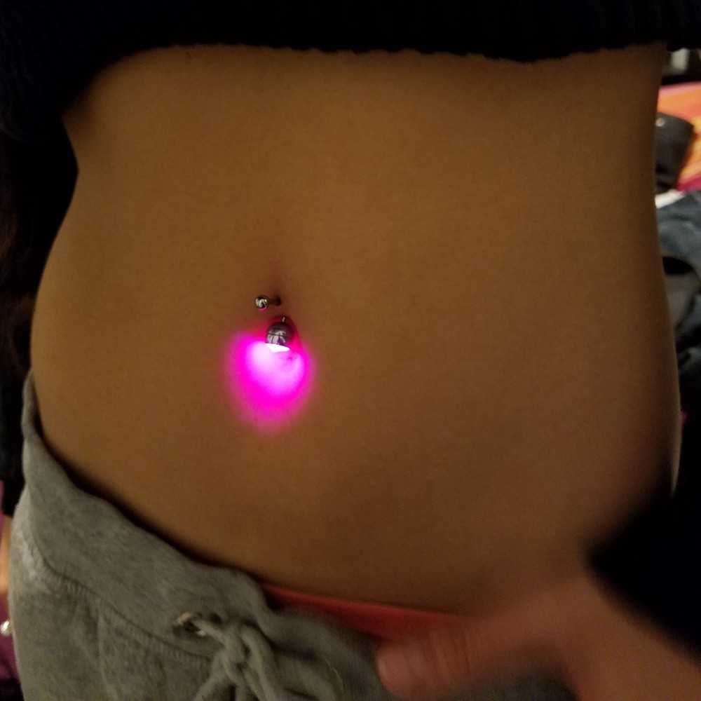 LED Multi Color Light Up Belly Button Navel Ring - Glow Belly button piercing