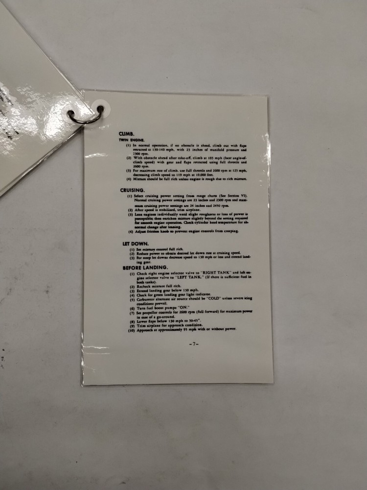 Cessna 310 Checklist (Laminated)-Copy